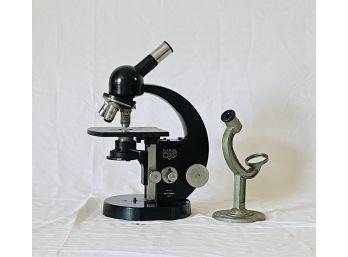 Vintage Beck Kassel Germany Microscope And Scoponet Ets M. Tourret France Small Knick In Glass  #27