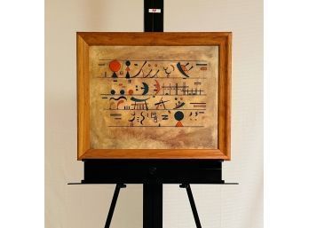 'rows Of Symbols' Vintage Framed Giclee Print Signed   #38