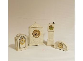 Lot Of 4 Lenox Porcelain Clocks  #65