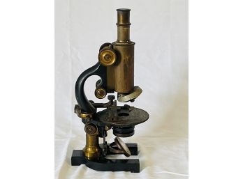 Antique Brass And Iron Microscope  #25