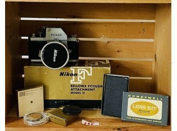 Vintage Nikon Camera, Lens Kit And Lens  #135