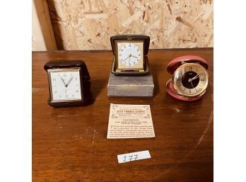 Lot Of 3 Vintage German Travel Clocks #277