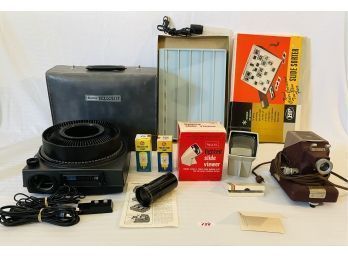 Kodak Carousel 850 Auto Focus Slide Projector W/lense & Accessories,sears Slide Viewer,slide Sorter & More#156