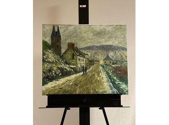Oil Painting Signed By Professional Artist 'the Road To Vetheuil' Claude Monet Reproduction #34