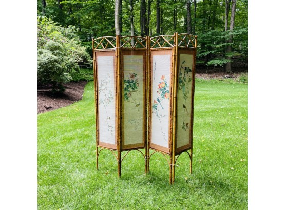 1950S Chinese Hand Painted Bamboo Screen Made In The Peoples Republic Of China #49