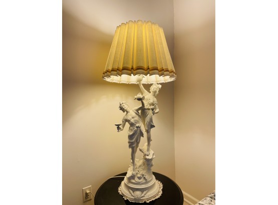 L & F Moreau Art Nouveau Table Lamp Sign On Base Very Good Condition #95