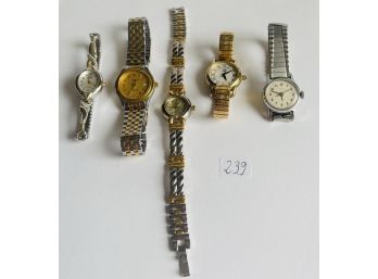 # Lot Of 5 Vintage Watches (not Tested)  #239