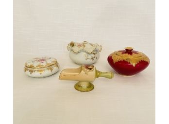 Lot Of Various Porcelain Articles Incudes Limoges France And German Trinket Boxes #13