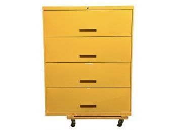 Yellow 4 Drawer File Cabinet #196