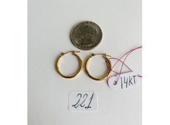 #  14K Gold Classic Hoop Earrings  #221