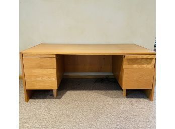 Vintage MCM Desk With Drawers And Pull-out Writing Surface On Both Sides #180
