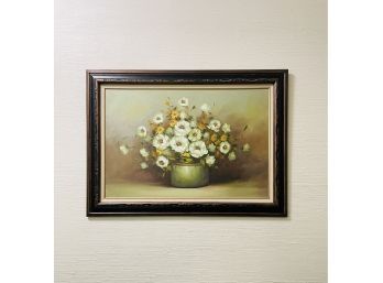 31X44 Floral Painting In A Beautiful Frame By C. Nichols  #85
