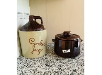 Lot Of 2 Vintage Ceramic Cookie Jars (never Used) #150