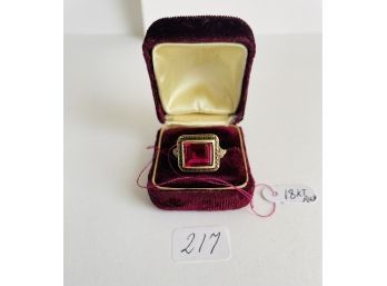 # 18K Yellow Gold Ruby Antique Ring   #217