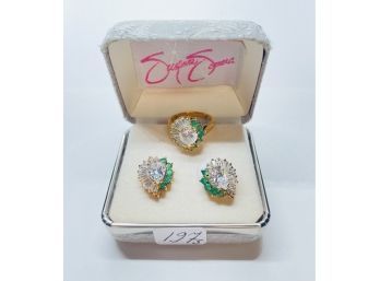 #  Suzanne Somers Statement Ring And Earrings Set #197