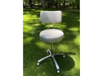 1950s Mid- Century Modern Made By Del-Tube Corp Chrome Plated Adjustable Backrest Swivel Chair #28