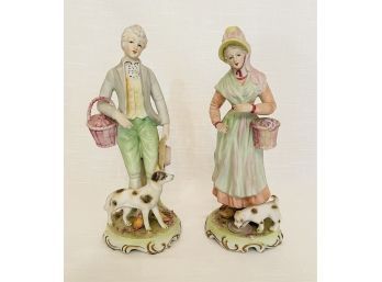 Beautiful Pair Of 1955s German Porcelain Figures  #11