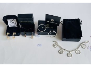 # Lot Of Beautiful Jewelry Includes 925 Silver Bracelet And Earrings #254