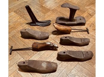 Lot Of Antique Cast Iron And Wood Shoe Stretchers #158