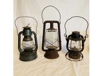 Lot Of 3 Antique Vintage Dietz Lanterns #7
