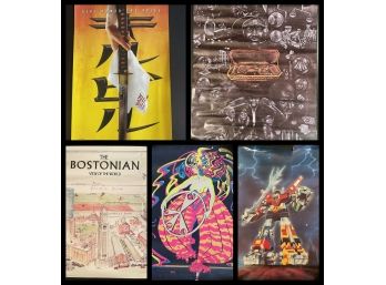 Lot Of 5 Vintage Posters,Please View All Photos For A Complete Visual Description, Condition, And Measurements