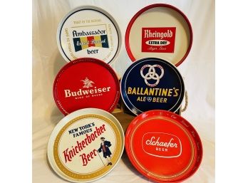 Lot Of 6 Vintage Collectible Metal Beer Trays 12' #10