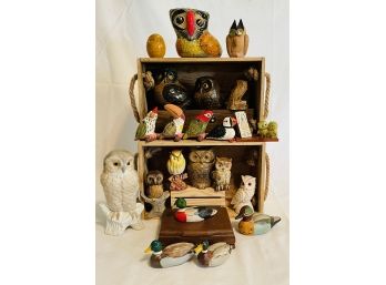 Lot Of Vintage Owl And Duck Figurines #79