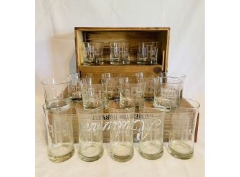 Lot Of Retro Old Fashioned Glasses Includes 5 Beverage And 11 Scotch Glasses  #57
