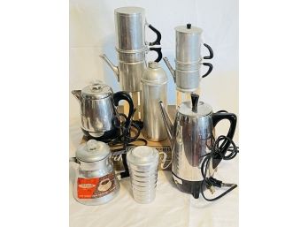 Vintage Lot Of Mixed Items - Emson Eezee Cocktail Shaker, Double Handled Aluminum Tea Pots And More#9