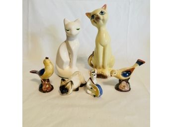 Vintage Porcelain Cats, Birds And Dog Figurines  Please View All Photos To Check Item(s) Condition #14