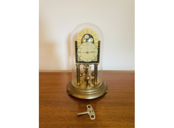 Rare Vintage 1950s 400 Day Torsion Anniversary Dome Clock W/key Wurthner By John Wanamaker #74