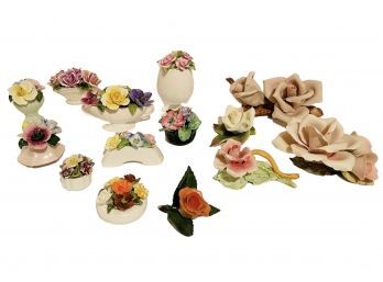 Collection Of Beautiful Porcelain Bouquetscapodimonte Roses By Napoleon Of Italy,Coalport Bone China& More108