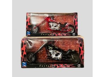 Lot Of 2 New Ray Custom Bikes In Original Boxes #123