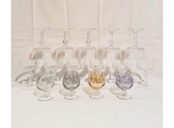 Princess House Crystal Champagne Glasses 11 And MCM Colorful Set Of 4 Margarita Shot Glasses  #104