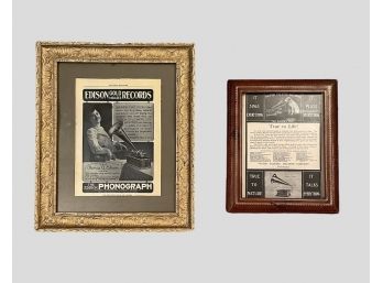Vintage Thomas Edison And Victor Victrola Advertisement Framed Posters  #157