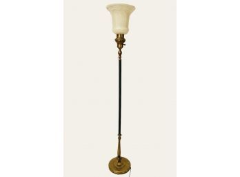 Art Deco Copper And Glass Shade Floor Lamp 64 In #136