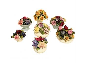 Beautiful Collection Of Vintage Porcelain Flower Bouquets: Aynsley, Royal Albert, Adderley, Royal Kendal #107