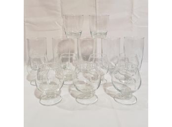 Vintage Monogrammed A Brandy Glasses 7 And And Highball Glasses 5  #101