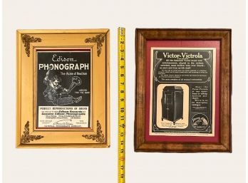 Vintage Thomas Edison And Victor Victrola Advertisement Framed Posters  #155