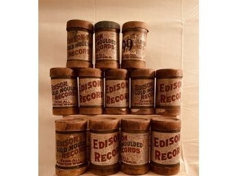 Lot Of 12 Antique Edison 2 Minute Wax Cylinder Phonograph Records #160