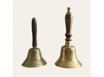 Lot Of 2 Vintage Brass Bells  #211