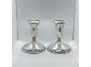 Pair Of Empire Sterling Weighted 384 Candlesticks