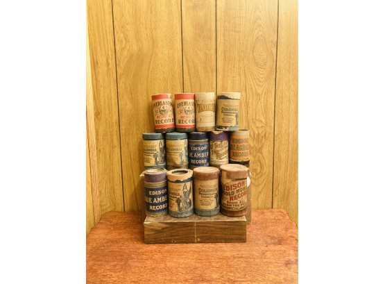 Mix Of Rare Antique 1800s To The Early 1900s Cylinder Records In Original Cases #124