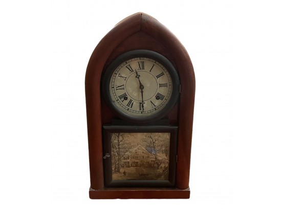 Antique Ansonia Thirty Hour Clock With Key #16 Tested And Is In A Working Condition 19 X 10.5