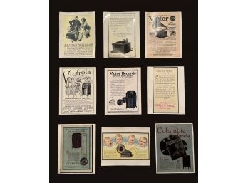 Vintage Victrola, Edison And Columbia Phonograph Talking Machine  Prints Ad 10.5 X 8.5  #117