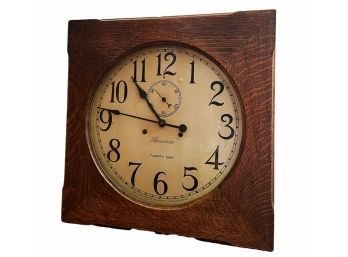 Ansonia 30-Day Wall Clock Cased In Wood Comes With Key Tested And Works #26