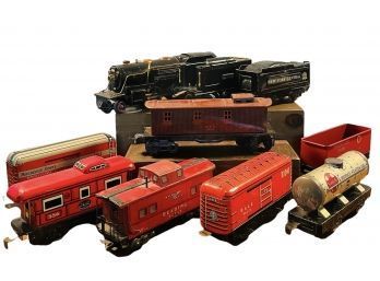 Lionel Prewar O Gauge #259 Locomotive W/tenders, Passenger Cars, Caboose, Box Car, Coal Car, Oil Tanker Car#48