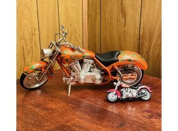 Lot Of 2 Motorcycle Models Chopper Style And Harley #100