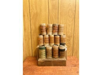 Rare Antique From The 1800s To The Early 1900s Edison Cylinder Phonograph Records 13 Pcs In Original Cases#134