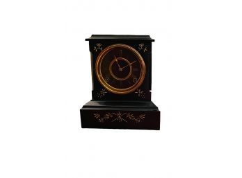 Antique Ansonia Gilt Design Cast Iron Mantle Clock With Key Patented C 1882 10 1/2 X 9 Tested And Works  #13